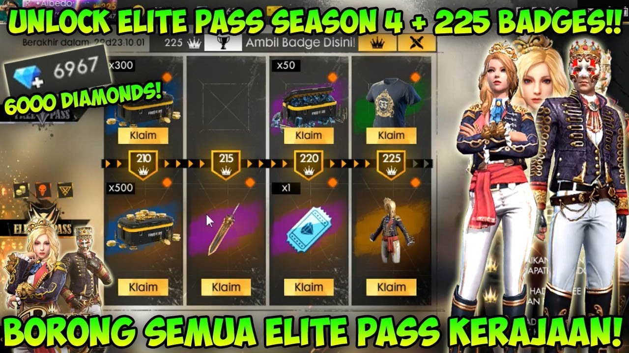 Borong Semua Elite Pass Season 4!! Review Royal Revelry - Garena Free Fire
