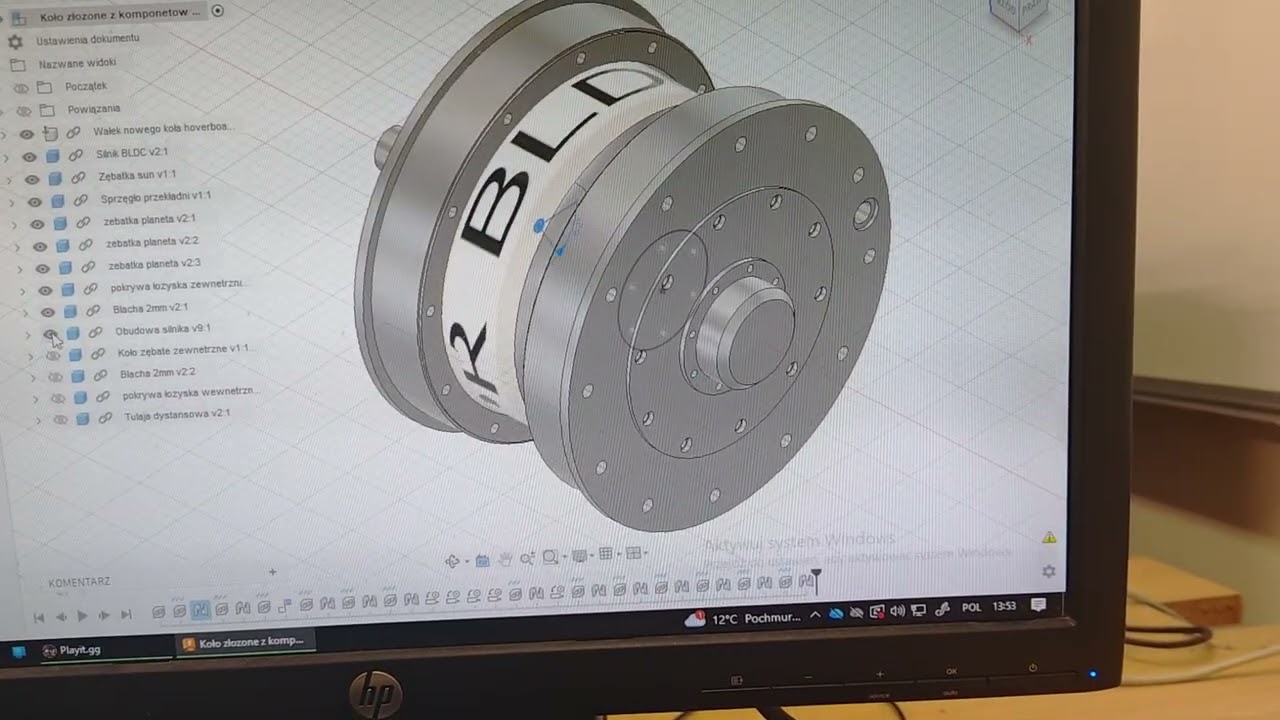 HoverMowerLawn Presentation of the operation and construction of the wheel model v3