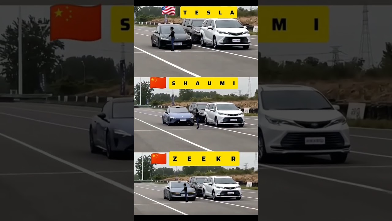 AEB Test Challenge: Tesla vs. Xiaomi SU7 vs. Zeekr &ndash; Who Stops in Time? 🚗🛑