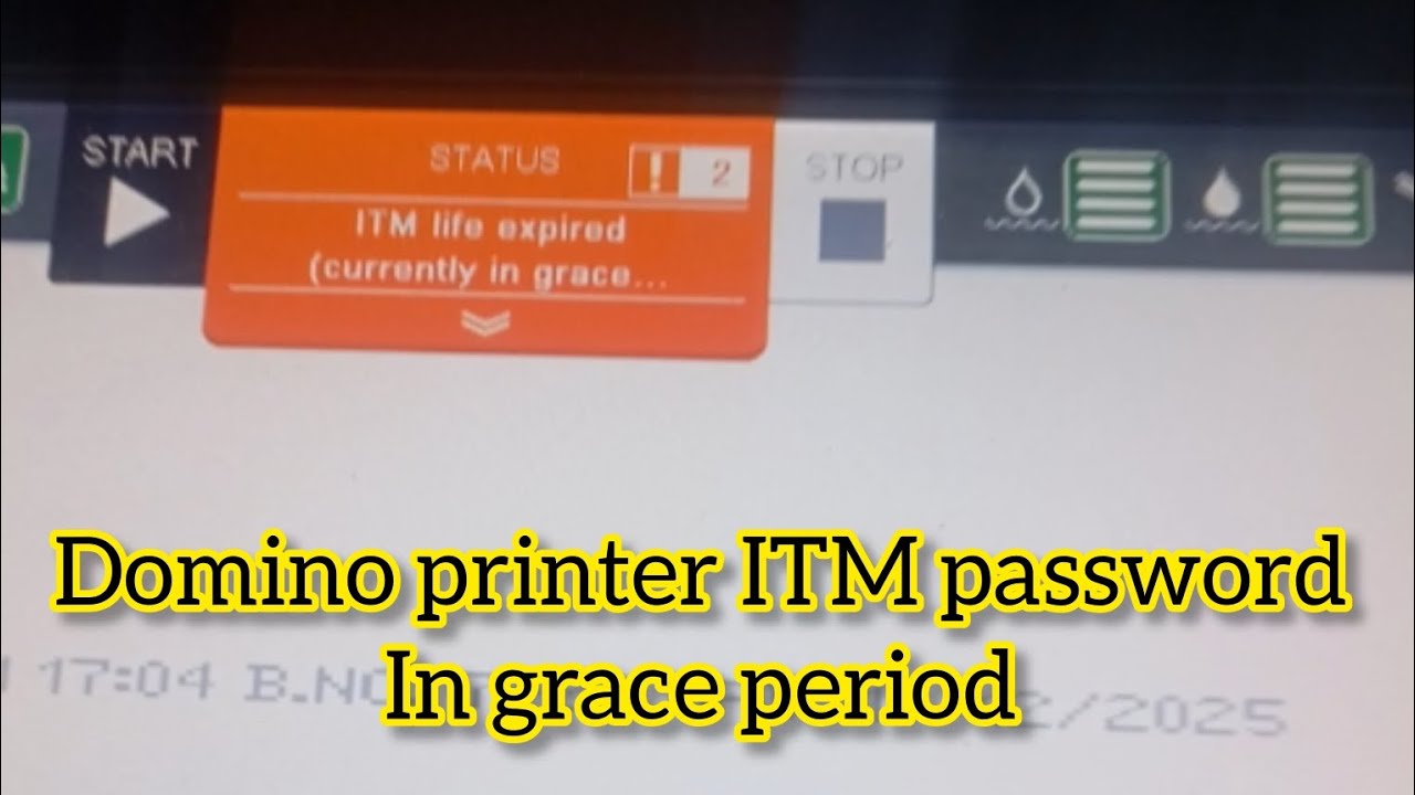 Domino printer ITM life expired password | Domino printer ITM module password | item password 