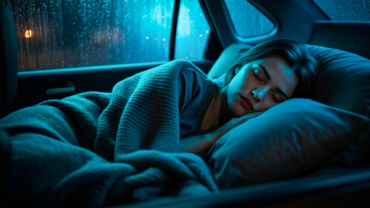 Stop Overthinking Tonight with Heavy Rain & Thunder on Dark Car Cabin 🚐White Noise for Deep Sleeping
