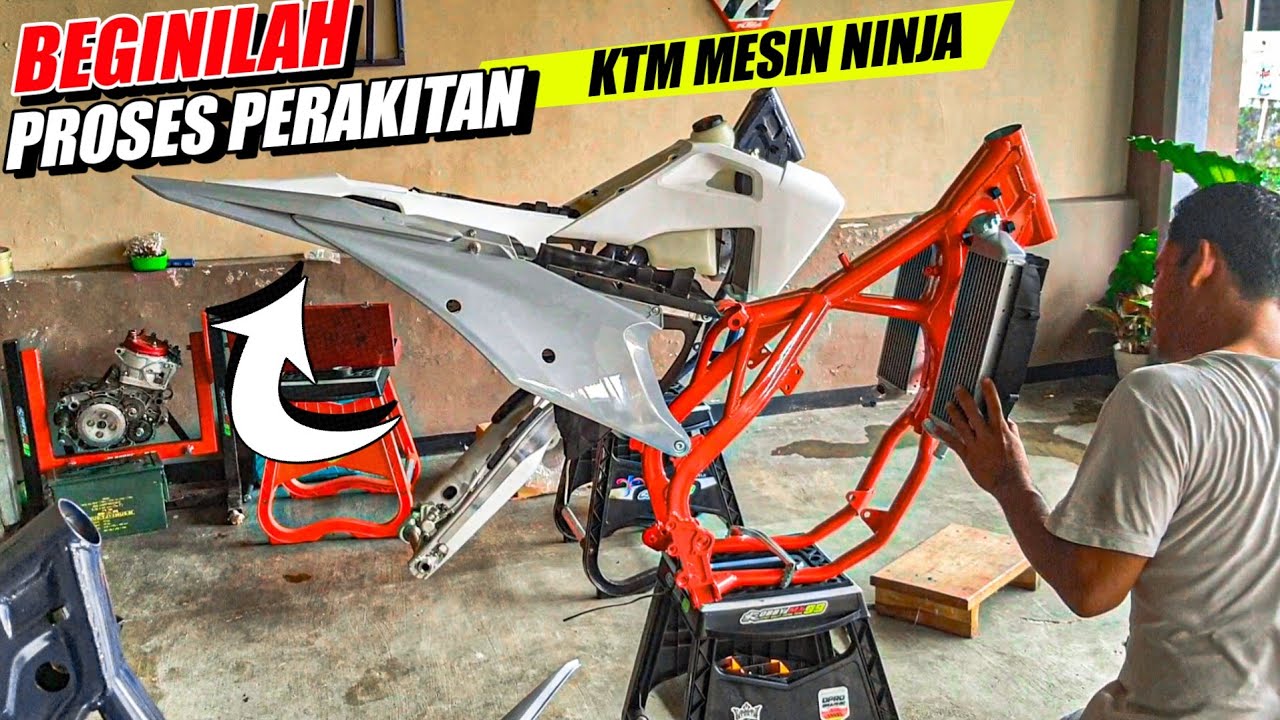 BEGINILAH PROSES PERAKITAN TRAIL NINJA 2 TAK MODEL KTM ‼️ (Bengkel Robby MX99)
