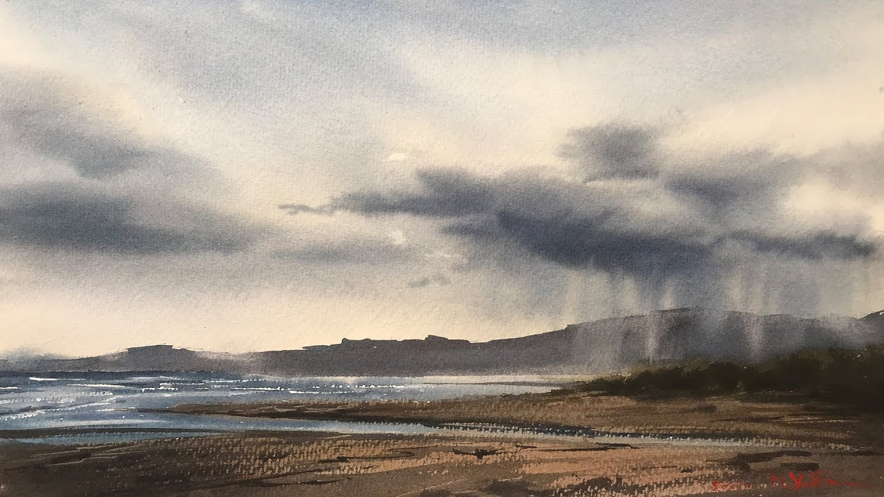 Painting Clouds Wet on Wet Watercolor Technique