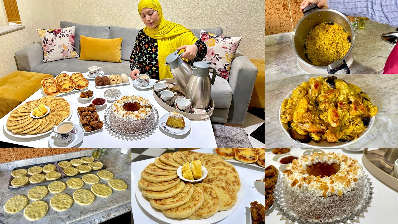 روتين يوم كامل عامر بالشهيوات💪🏻روز بالدجاج والخضر متشبعوش منو😍مخامر ملويين بالسميدة وكيك يومي خطير