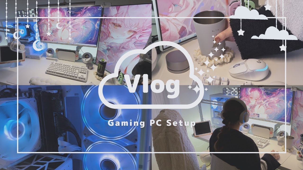 vlog | 白ゲーミングPC開封とsetup🎀 | 理想のゲーム部屋作り