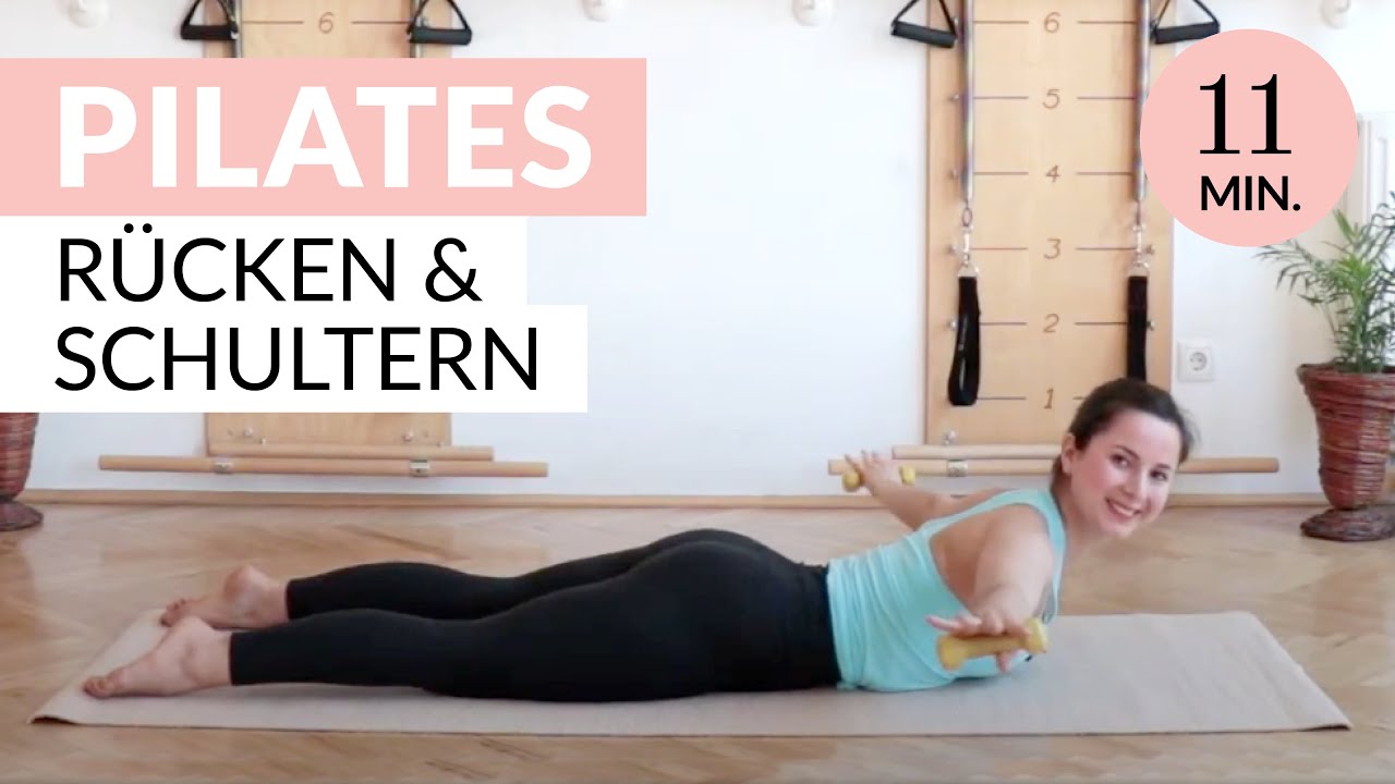 11 Minuten Pilates für Rücken und Schultern mit 0,5 kg Hanteln