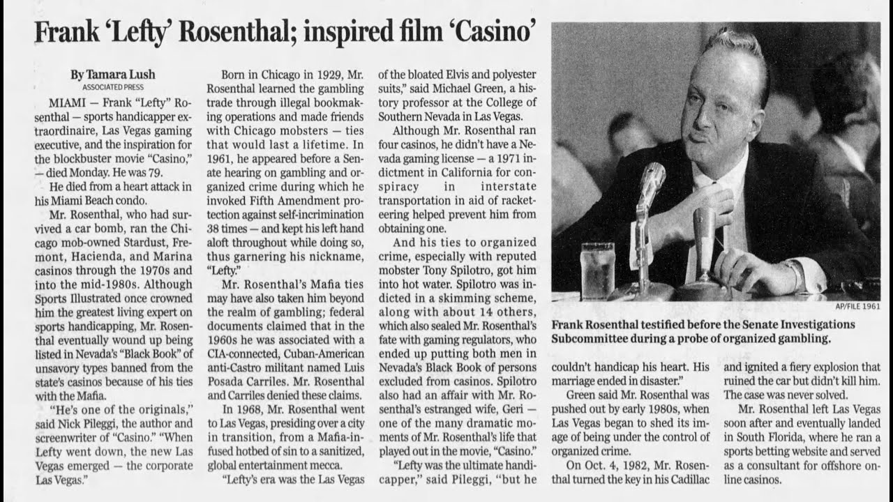 Frank Rosenthal - The Real Story behind the movie 
