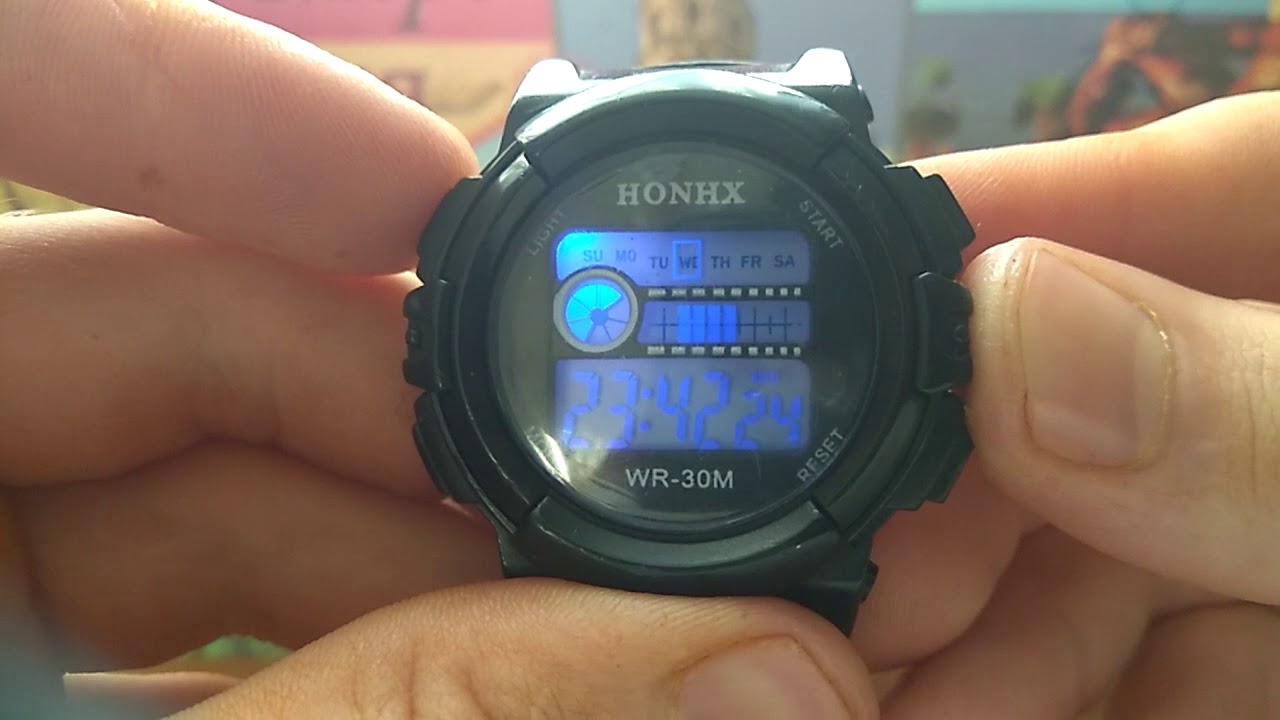Наручные часы HONHX WR-30M с joom. Обзор, настройка.