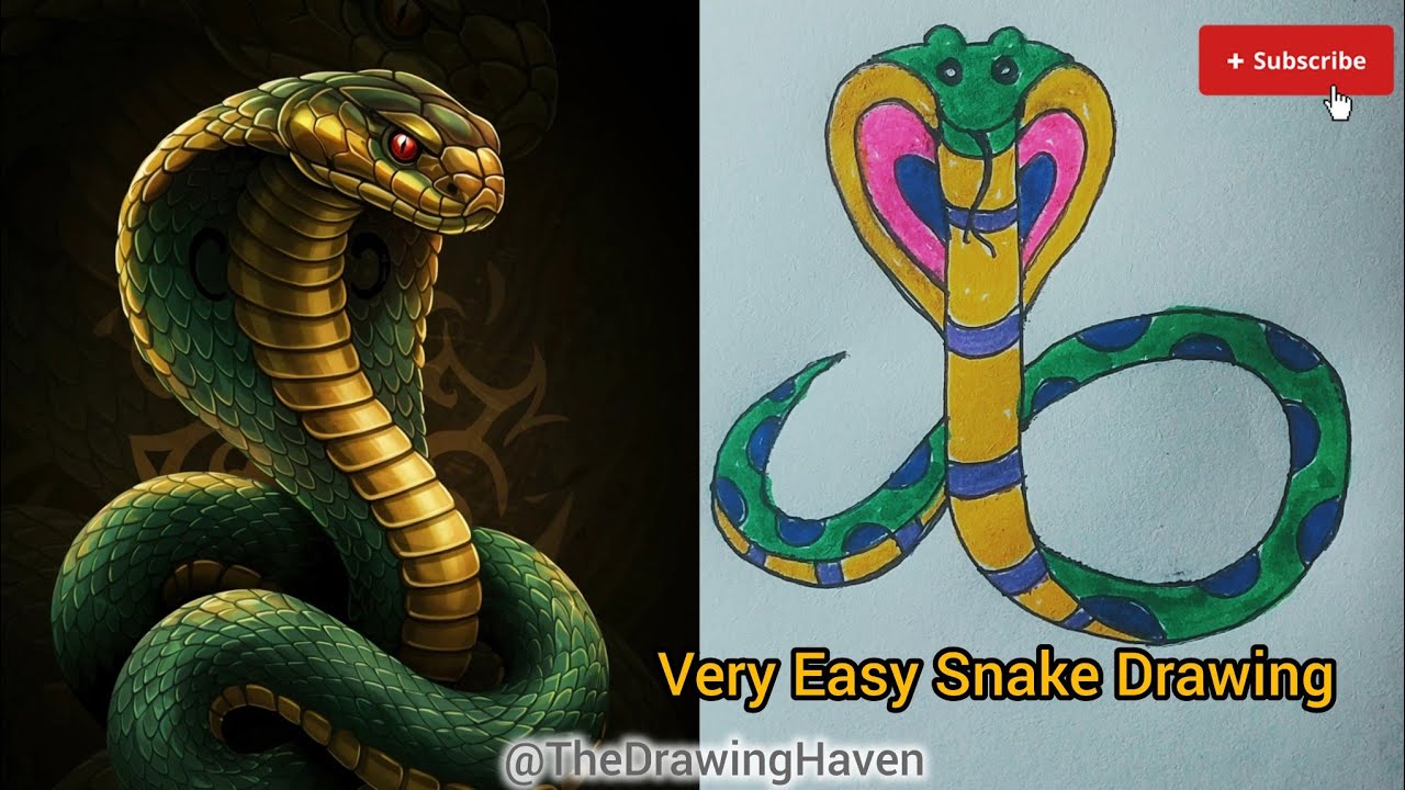 Easy Snake Drawing Tutorial | Step by Step Snake Sketch for Beginners | Saanp Drawing Kaise Banaye 