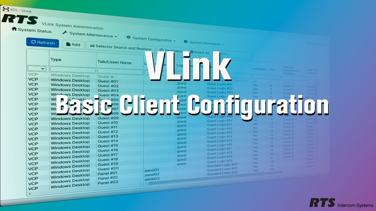 VLink Client Configuration