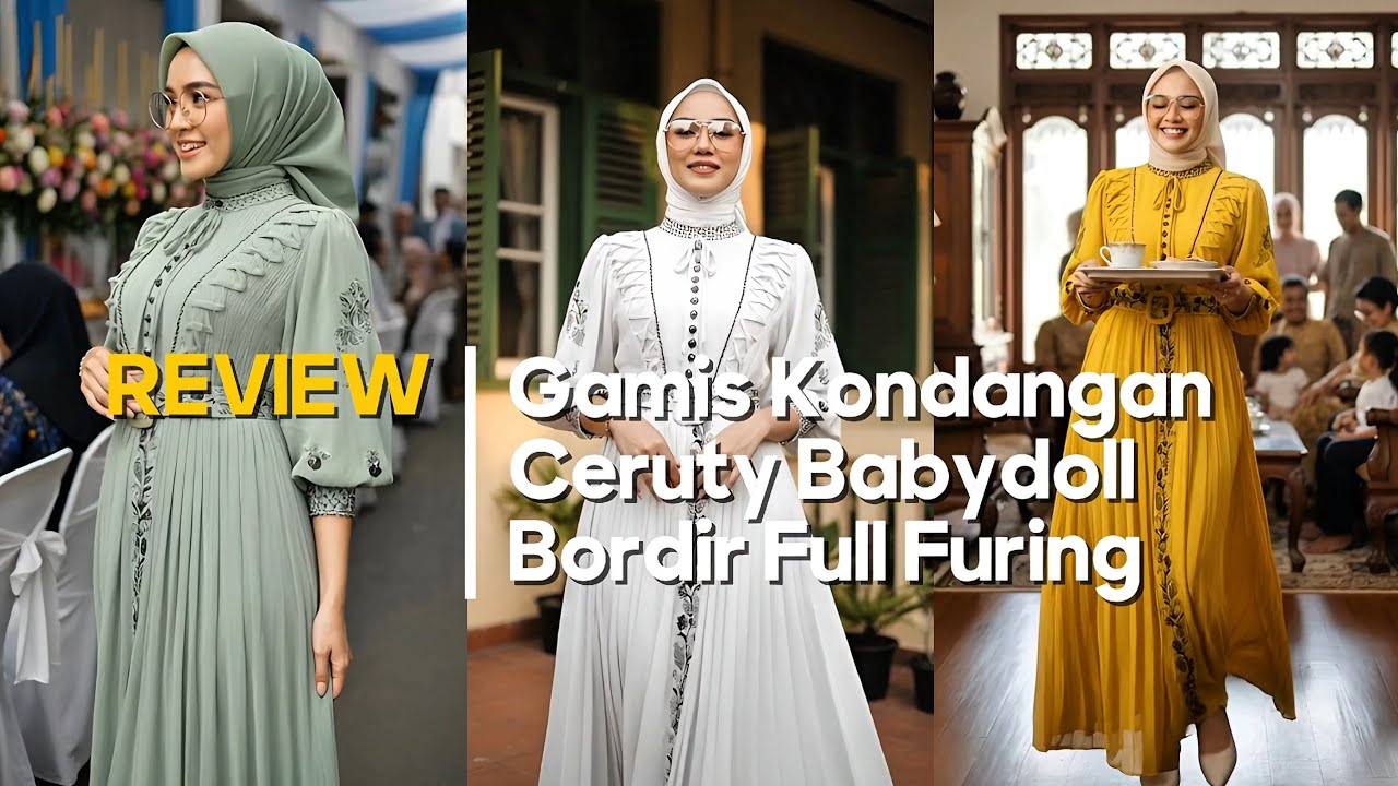 Review Gamis Ceruty Bordir Mewah & Adem untuk Kondangan (Size Jumbo Ada!)