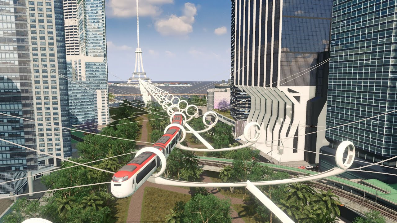 Flying Train Park - Cities: Skylines - Asturis 13