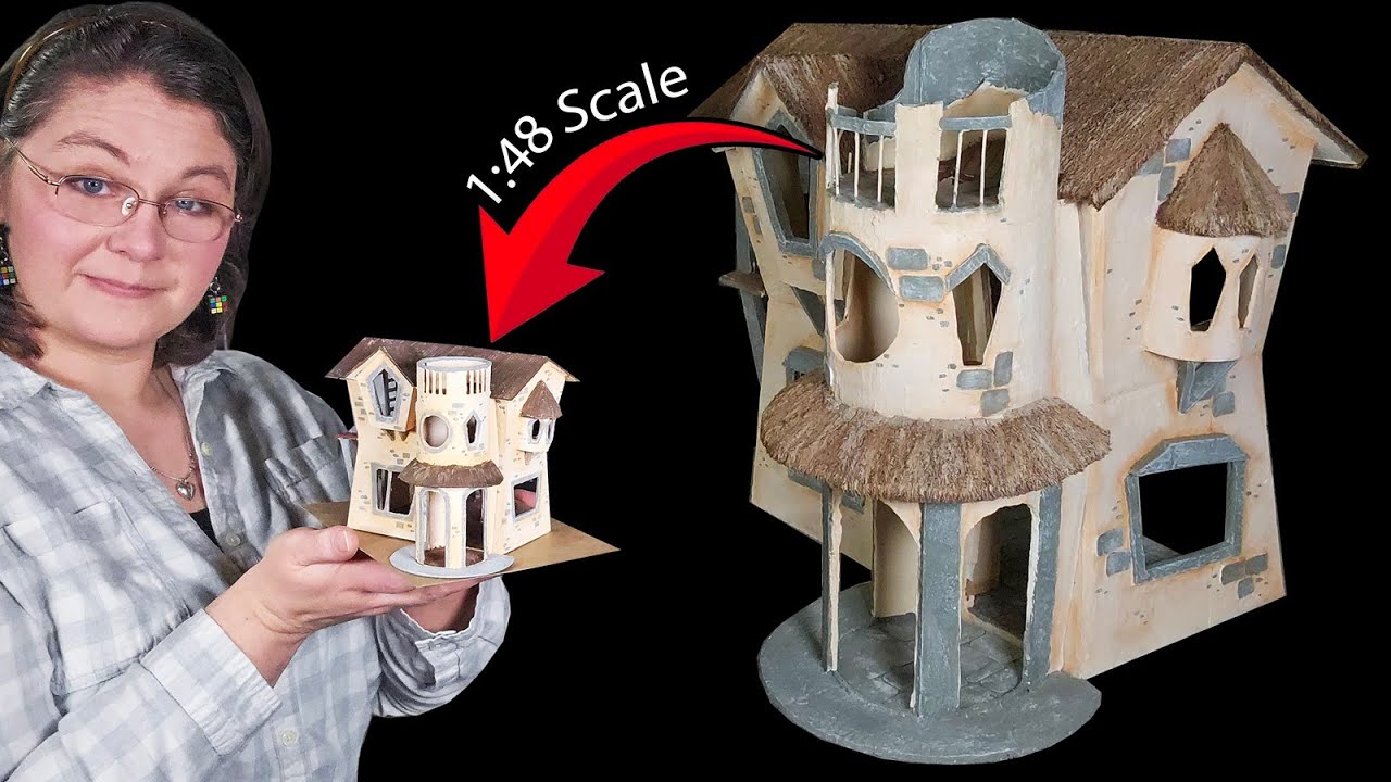 I SHRUNK my Cardboard House 📦 Making a Dollhouse Pattern!