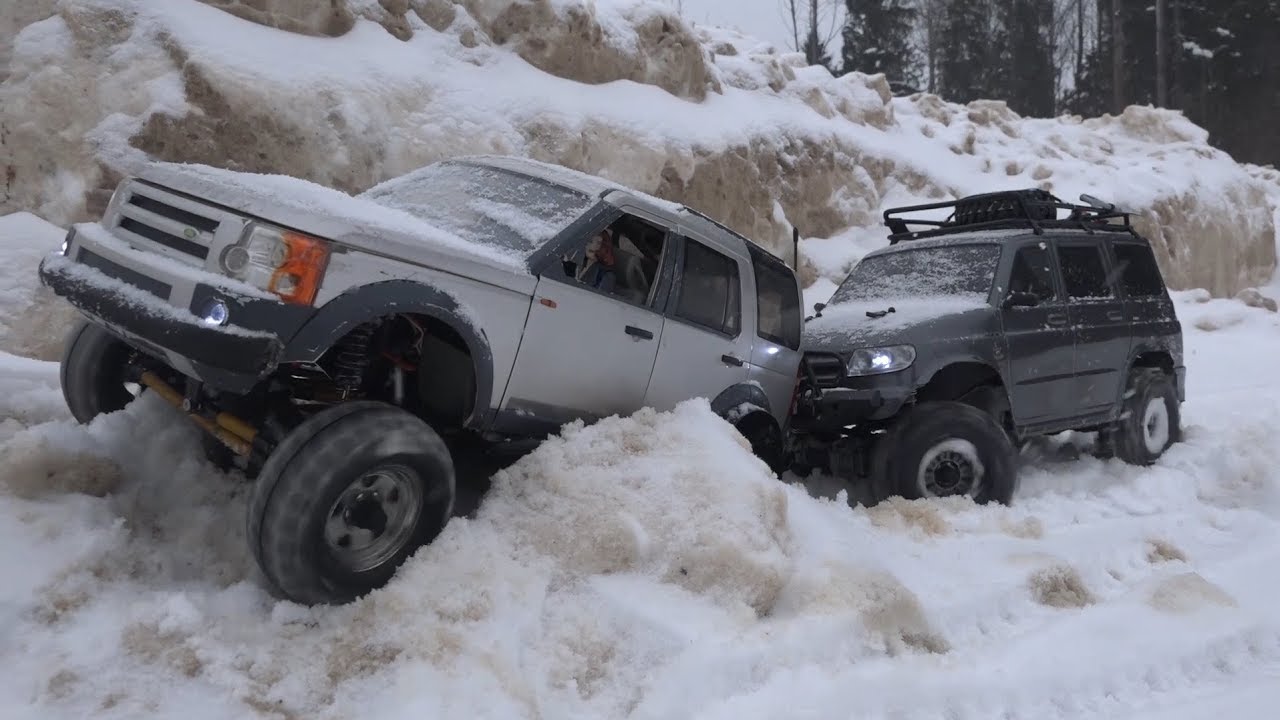 УАЗ ПАТРИОТ и Land Rover Discovery на бездорожье ... Scale RC cars