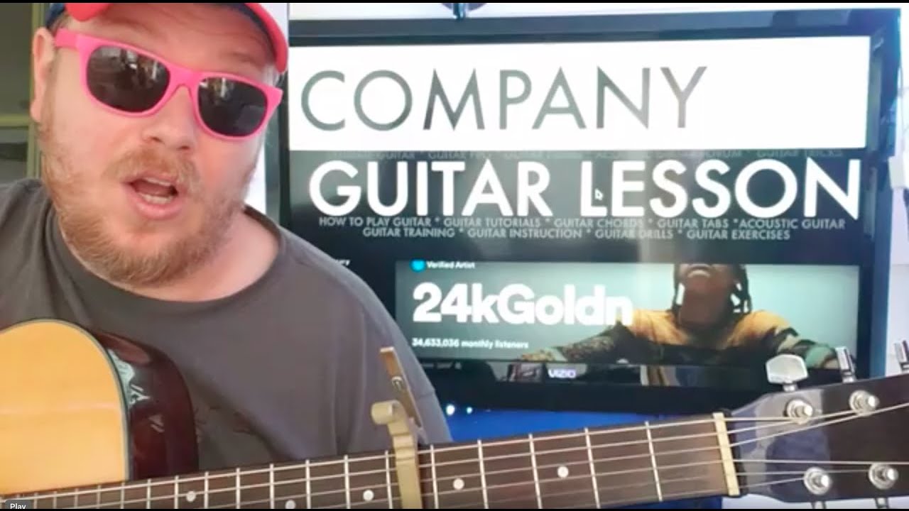 How To Play Company Guitar 24kGoldn Future // easy guitar tutorial beginner lesson easy chords