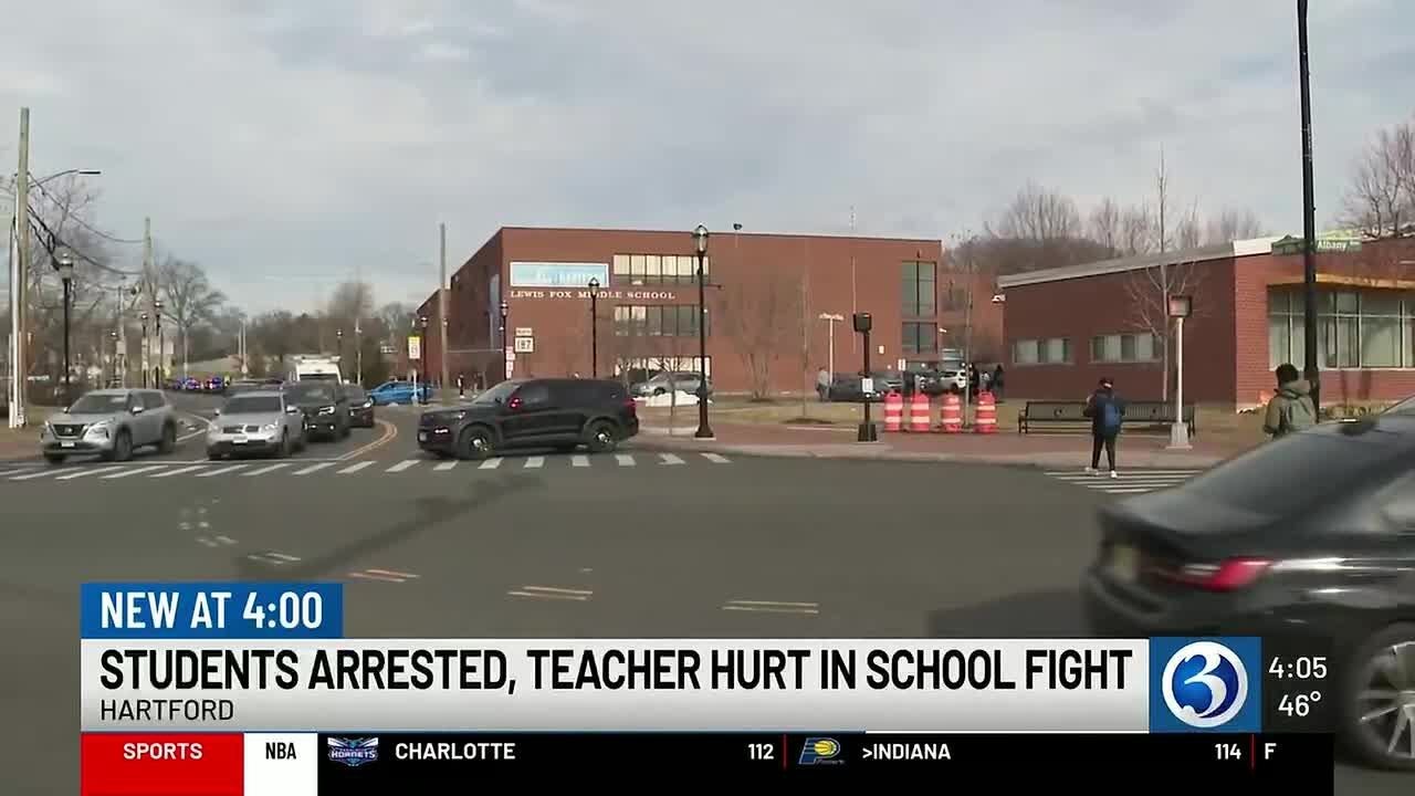 Hartford teacher injured breaking up student fight, 4 arrested