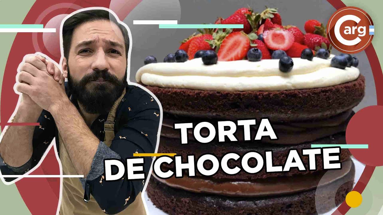 TORTA DE CHOCO CREMA Y FRUTILLAS