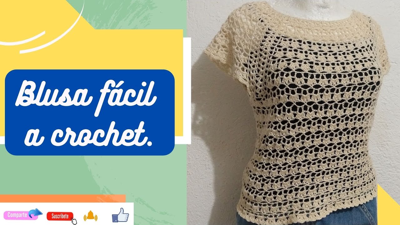Blusa f&aacute;cil a crochet | Labores Ang&eacute;lika |.