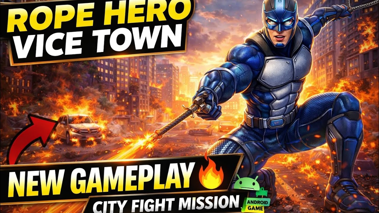 Rope Hero Vice Town Gameplay 🔥 | City Fight Mission | Android Superhero Game
