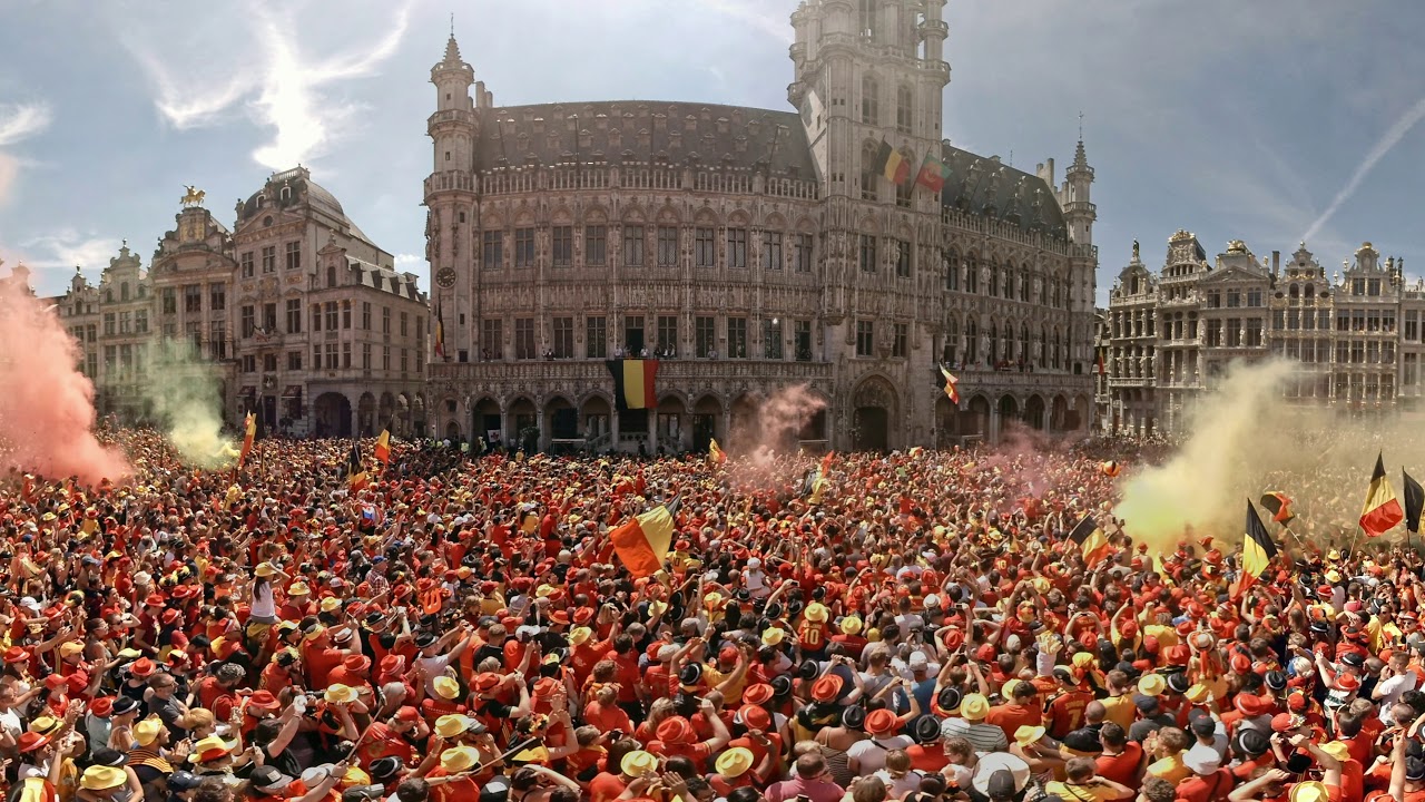 Honouring the Belgian Red Devils at the Grand Place, Brussels