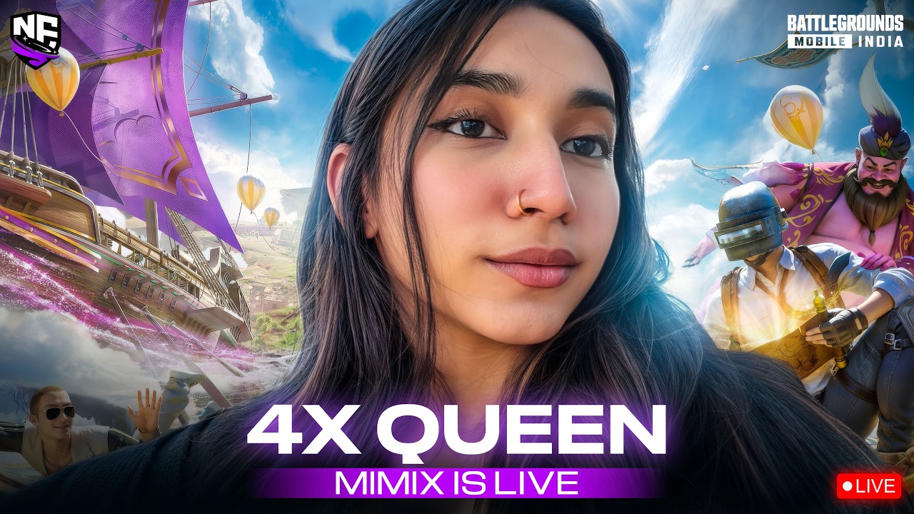 BGMI LIVE🥰 - MIMIX IS LVE -  4x QUEEN #bgmi #bgmilive #shorts #shortslive #girlgamer
