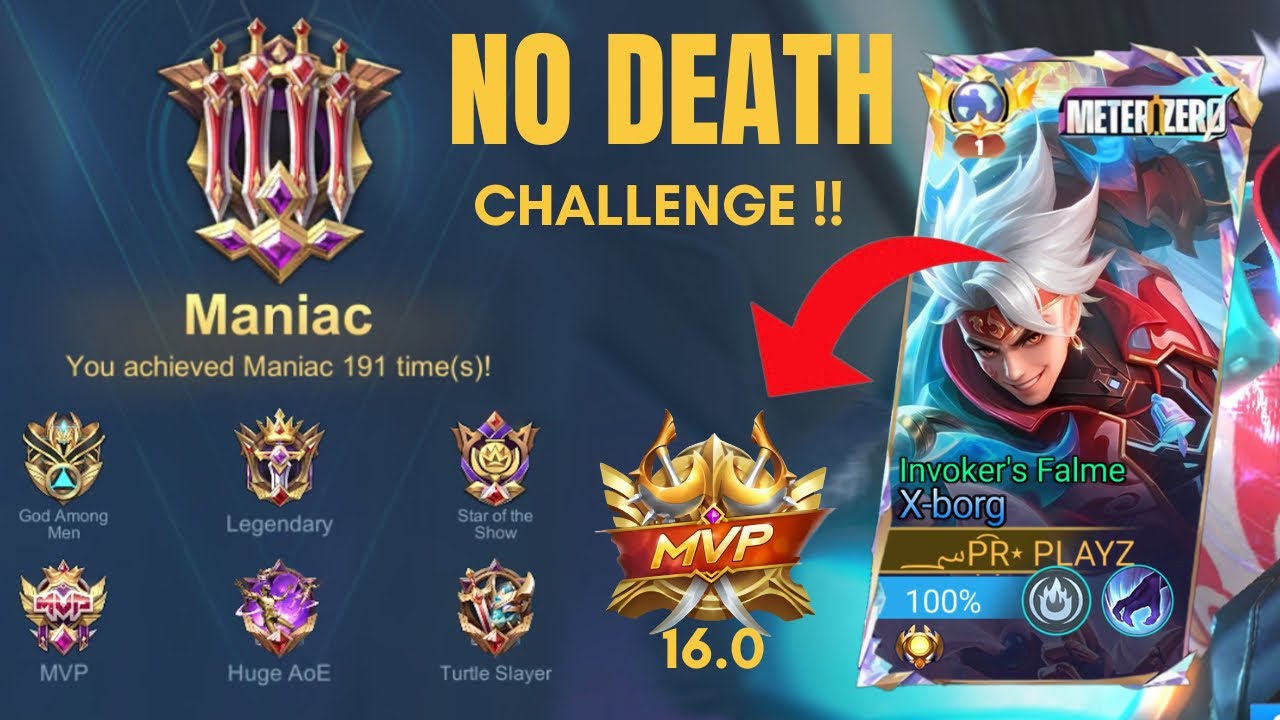 MANIAC + X-BORG NO DEATH CHALLENGE ALMOST FAILL 🙉 INTENSE MOMENT 💀