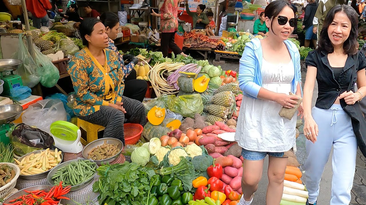 How Cambodians Shop for Food Traditional Market Scenes and Fresh Produce