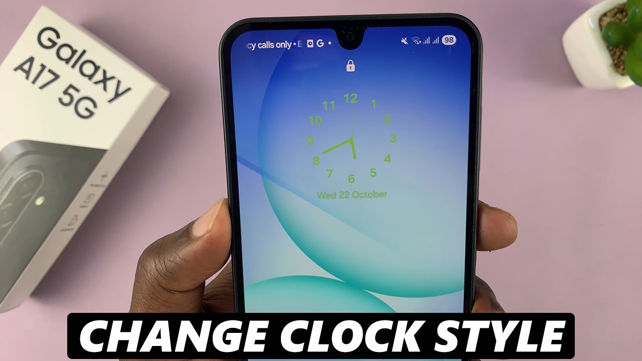 Как изменить стиль часов на экране блокировки на Samsung Galaxy A17 5G