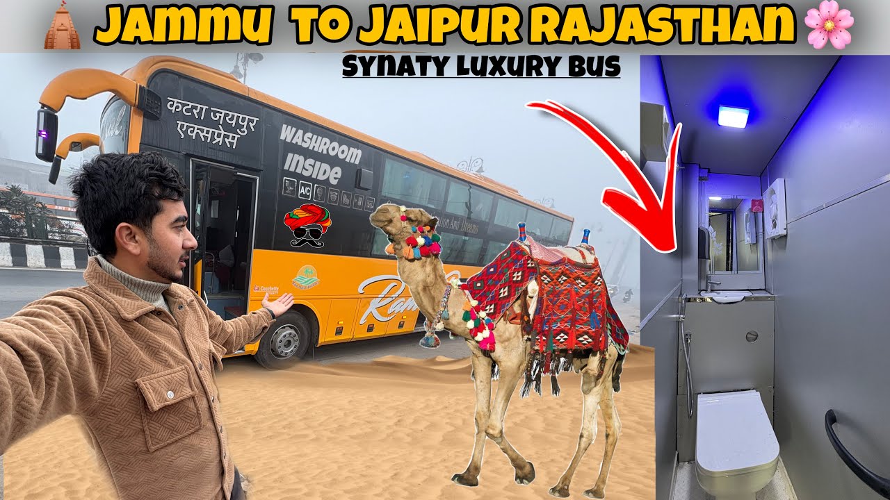 Jammu to Jaipur 🌸 via 152 D Expressway in Dense Fogg 🥵|| Synaty Build Luxury bus with Washroom 