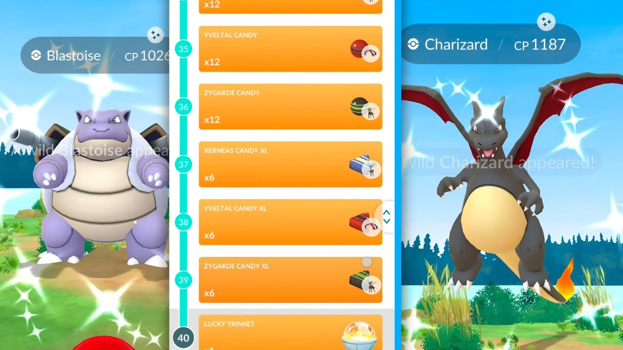 Pok&eacute;mon Go Tour : Kalos Rewards/Catches | Shiny Charizard and Blastoise 