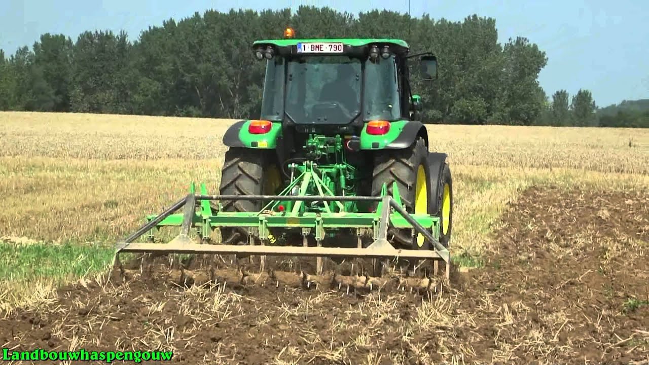Landbouwhaspengouw- Bikken met de John Deere 5080M