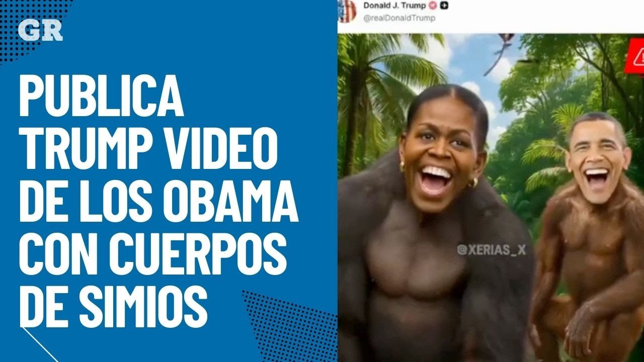 Muestra Trump a los Obama como simios en video