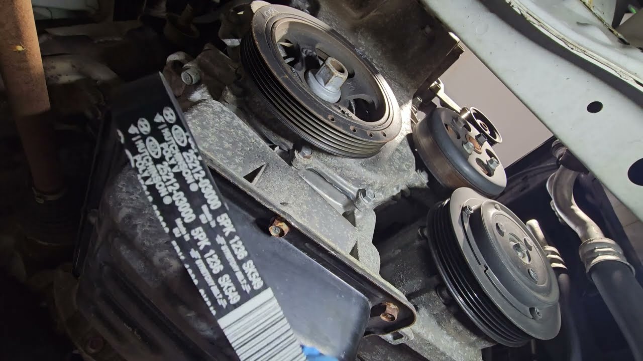 How to replace stretch elastic auxiliary belt Hyundai i20 GB