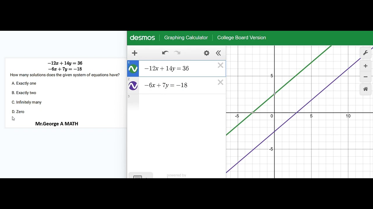 4 Solving System Of Linear Equation With Desmos Two Variables Easy Question