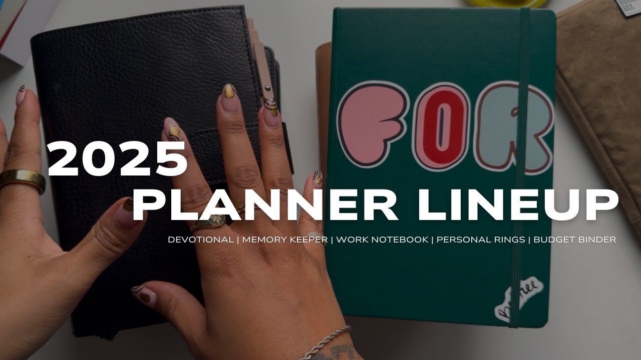 2025 planner lineup | devotional | memory keeper | work | personal rings + | fortheplannergirls