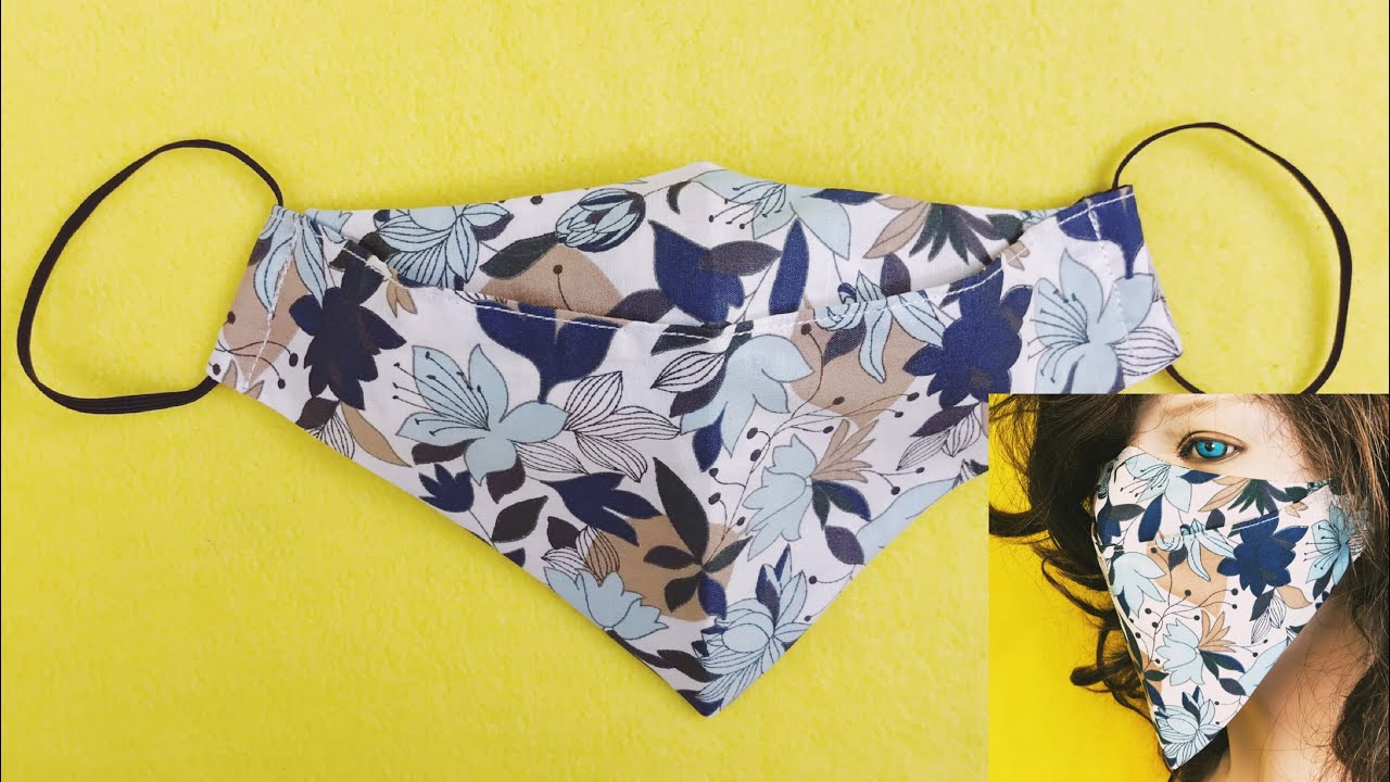 DIY 3D Windproof Sunscreen Facemask How to make a mask//日焼け止めマスク 立体マスクの型紙の書き方 作り方//防曬口罩製作教程