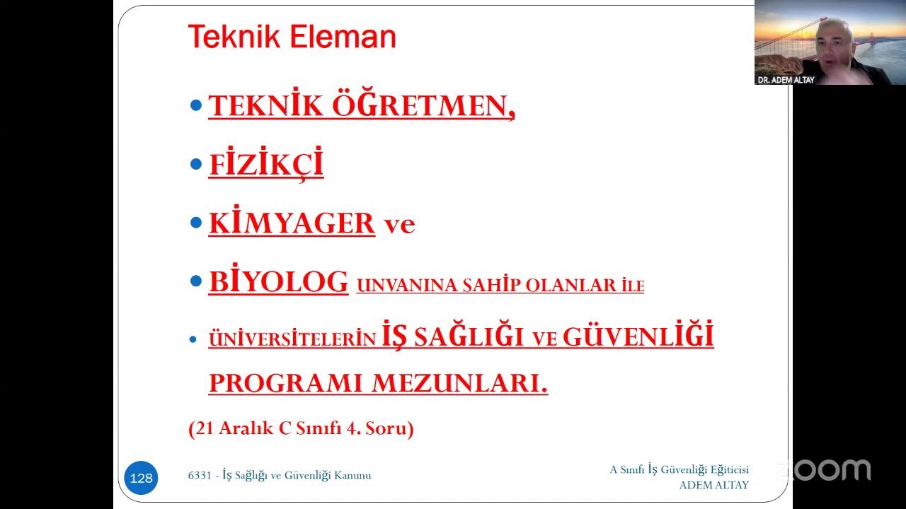 Yeni Uzman Akademi - Dr. Adem Altay - İş Sağlığı ve Güvenliğine Genel Bakış ve Güvenlik Kültürü