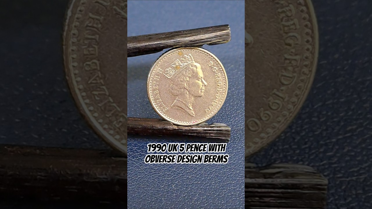 1990 UK 5 Pence with Obverse Design Berms 
