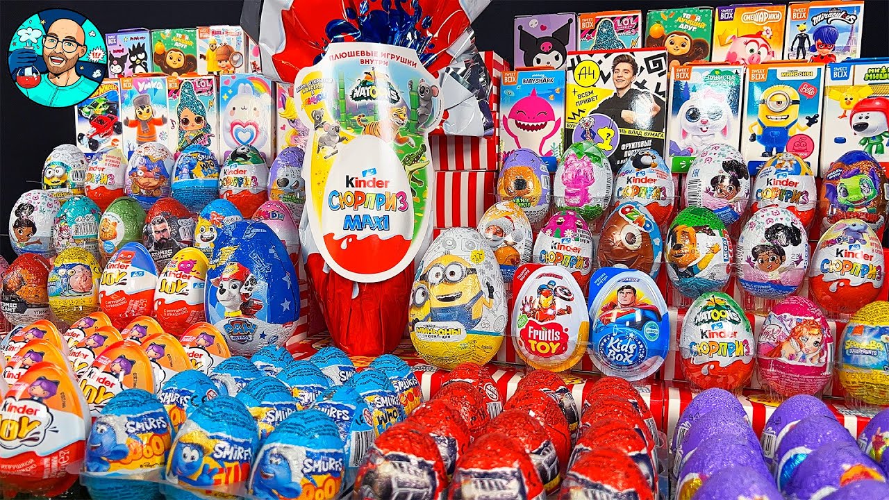 250 Сюрпризов Самый Большой СБОРНИК! Мега Распаковка и Обзор. Unboxing 250 Eggs