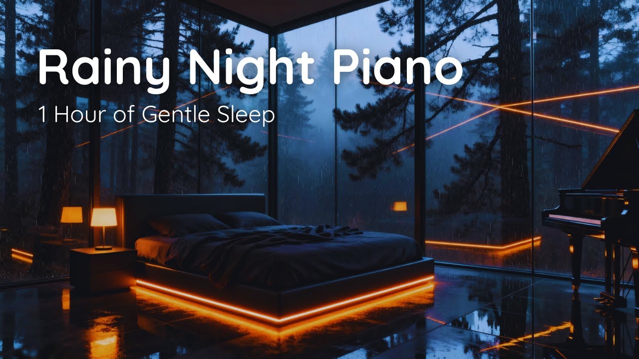 1 Hour of Gentle Rain & Soft Piano for Deep Rest | Rainy Night Piano