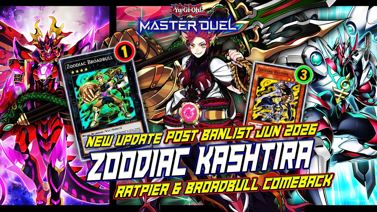 MASTER DUEL - ZOODIAC ft. KASHTIRA DECK POST BANLIST UPDATE - RATPIER FULL 3 AND BROADBULL UNBANNED