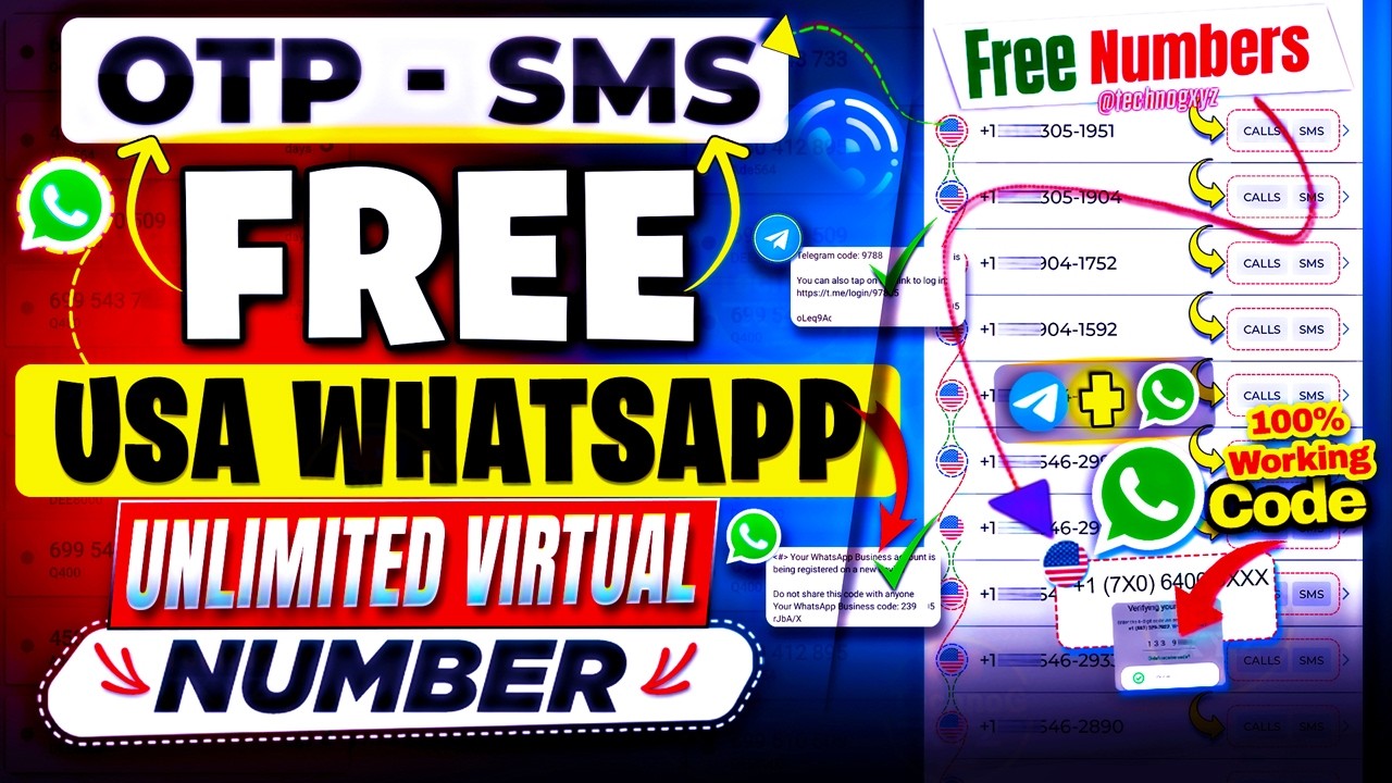 Get Free VIRTUAL Phone Number for WhatsApp, Telegram, OTP & SMS | Free Virtual WhatsApp Number