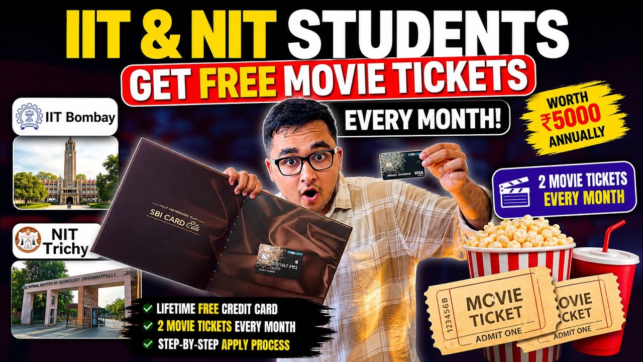 FREE Movie Tickets Every Month 🎬 😳 | Only for IIT/NIT Students! #iit #nitjamshedpur #sbi #sbicard