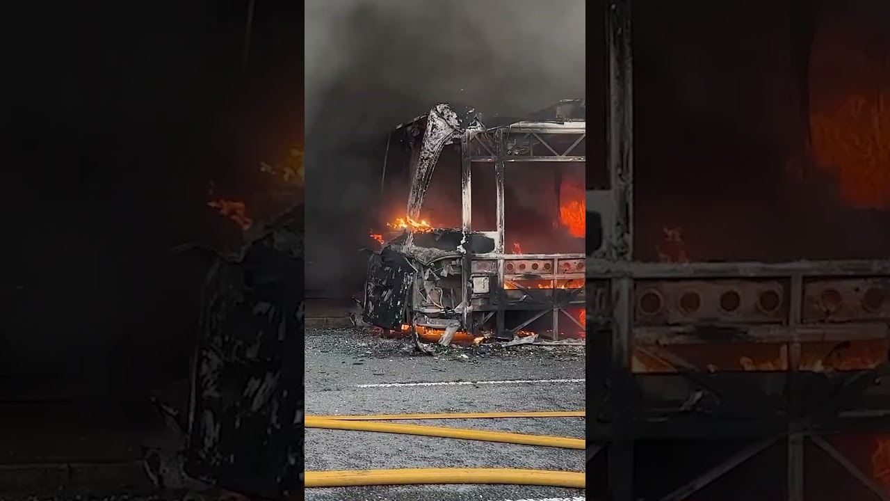 Bus set on fire as unrest flares in Belfast following knife attack