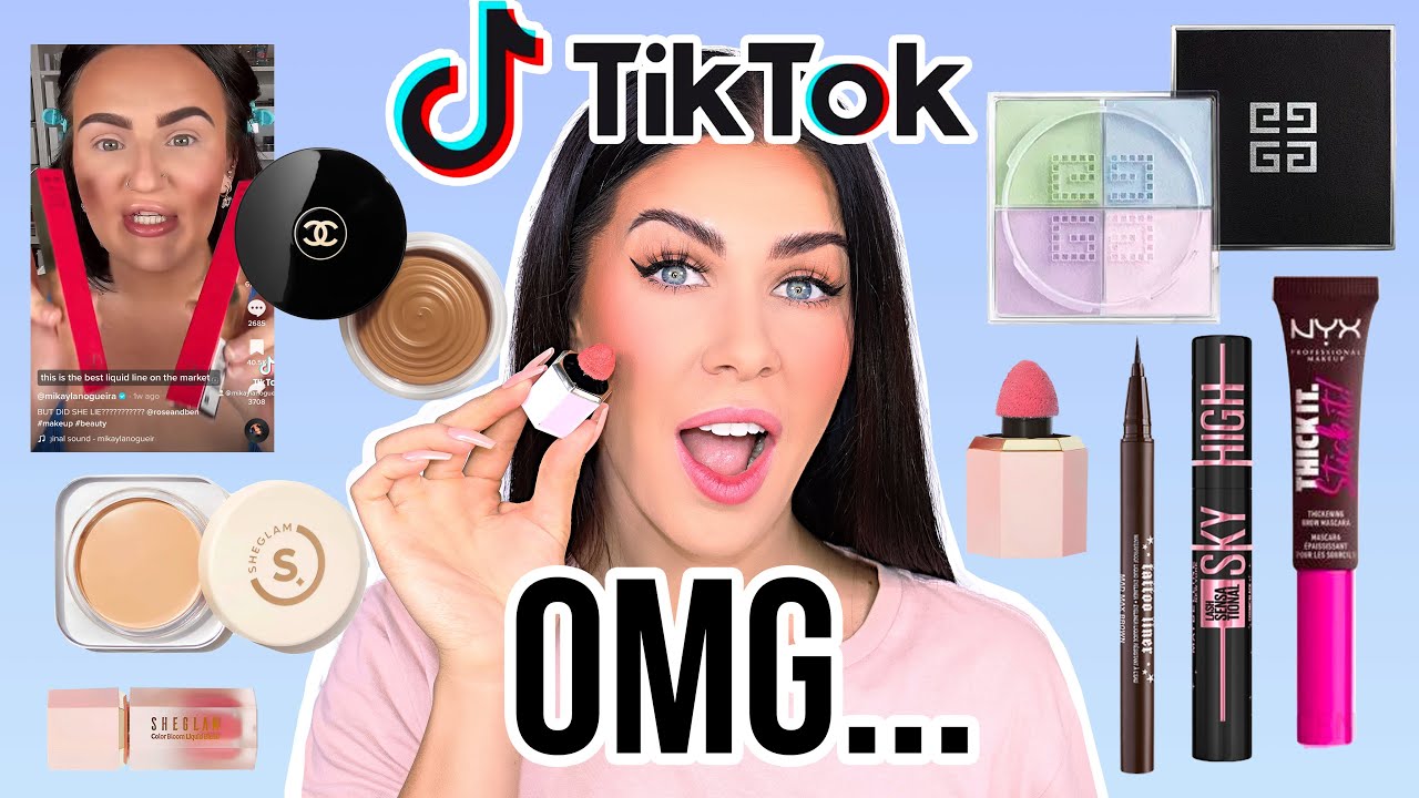 FULL FACE OF VIRAL MAKEUP THAT TIKTOK MADE ME BUY!! ARE THEY WORTH THE HYPE!?