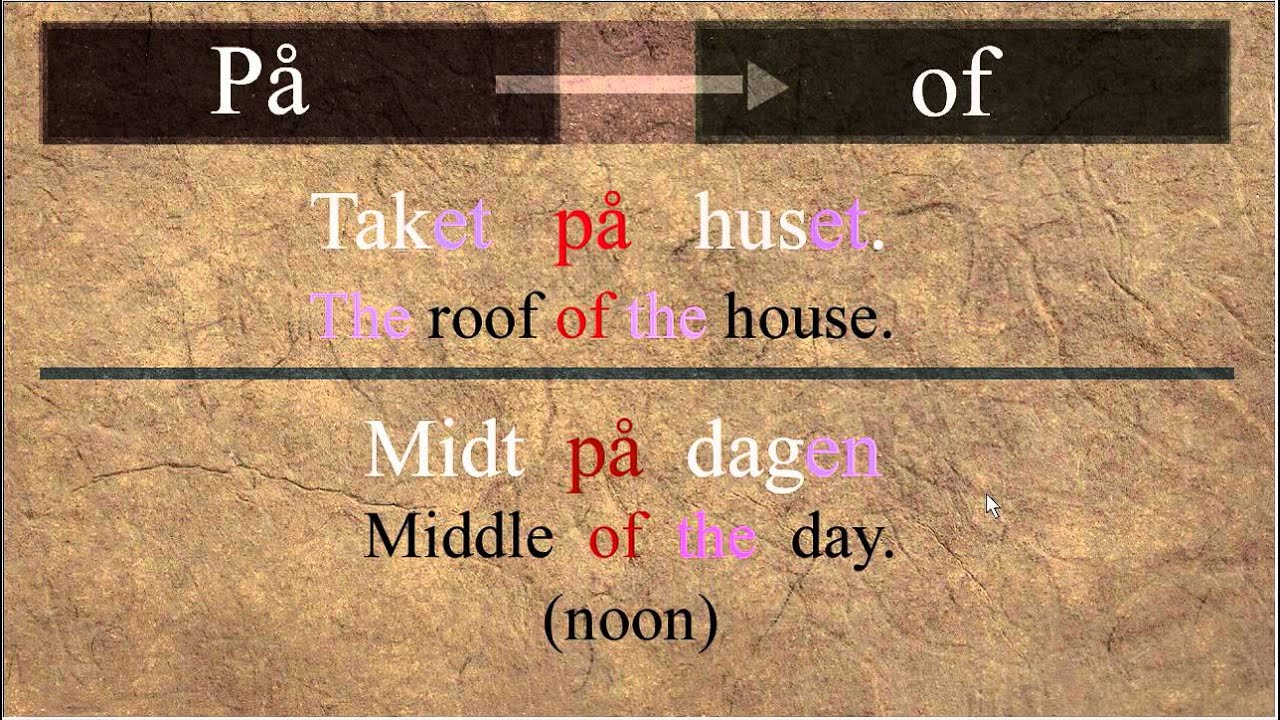 Norwegian words with more than one meaning (På)