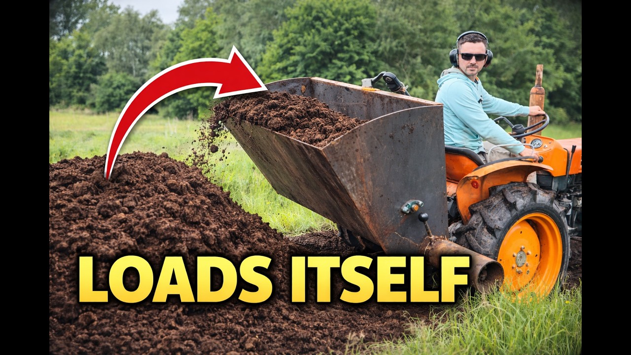 Self loading compost spreader