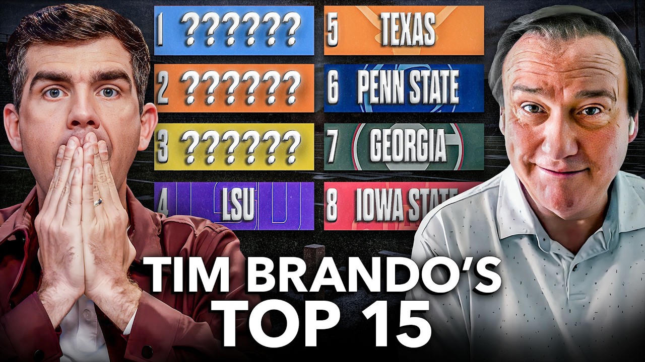 Top 15 CFB RANKING w/ Fox Sports' Tim Brando | 2025