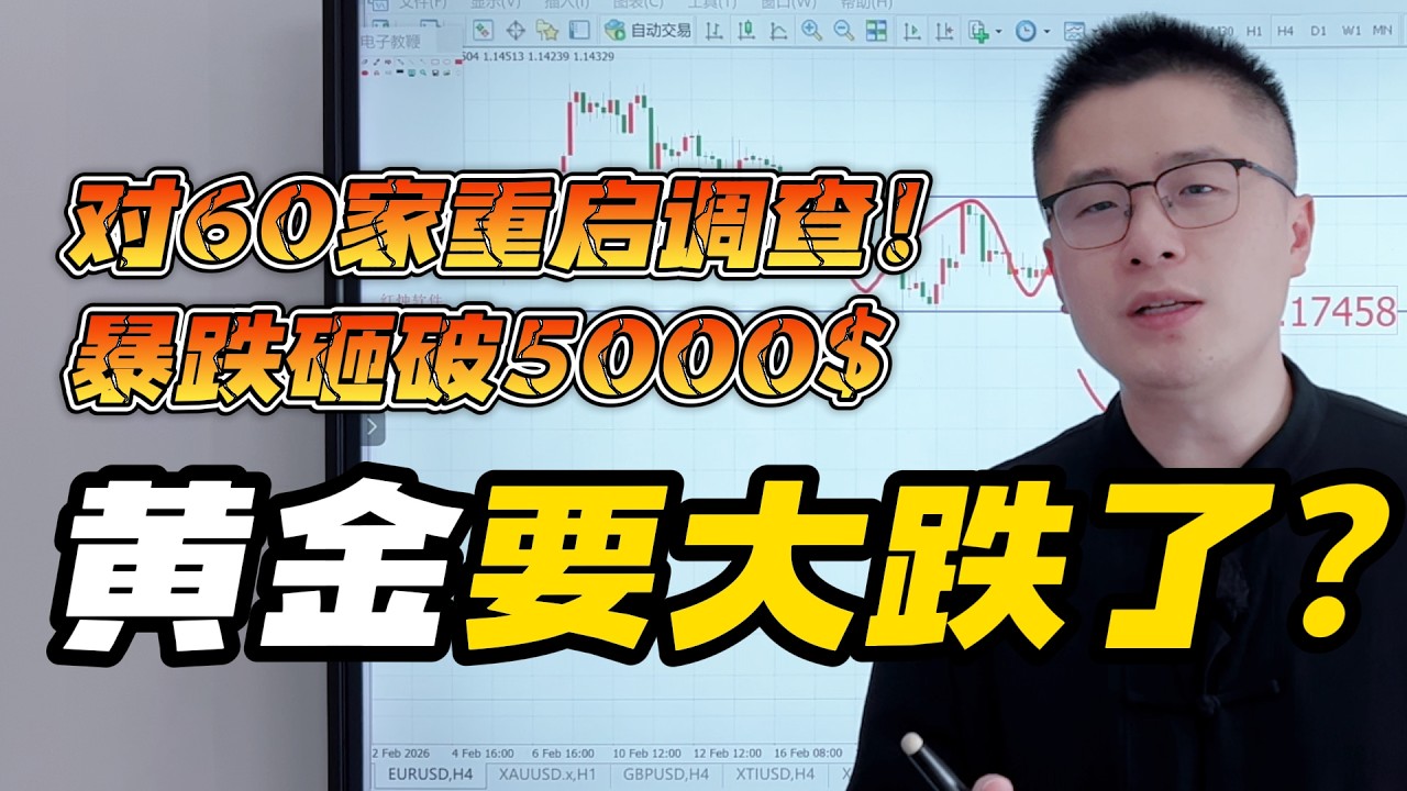 黄金暴跌砸破5000美元！美国突发宣布：对60国重启关税调查！注意黄金可能要大跌了！