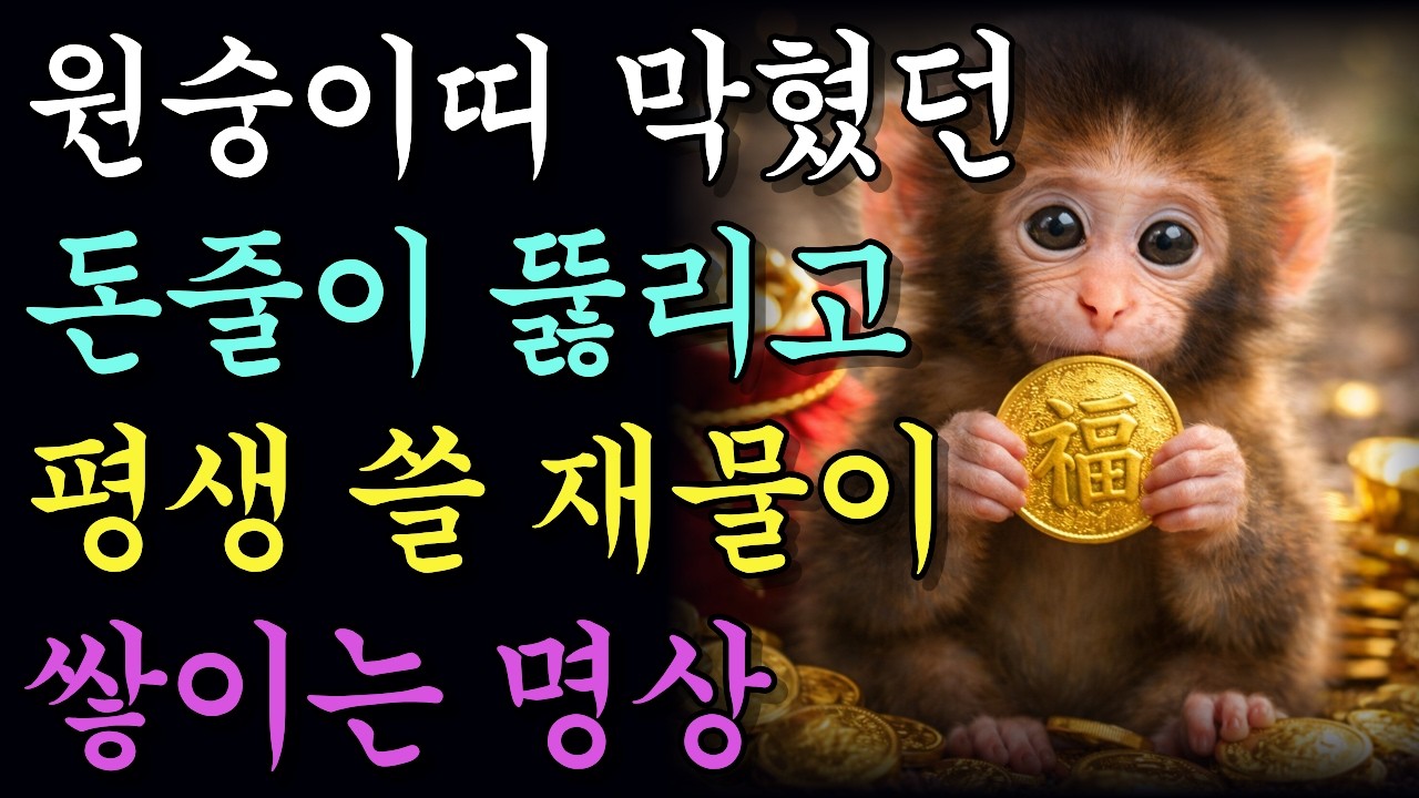 원숭이띠 막혔던 돈줄이 뚫리고 평생 쓸 재물 쌓이는 명상 | 부자 확언 | 잠잘 때 듣는 명상 음악 | 사주 타로